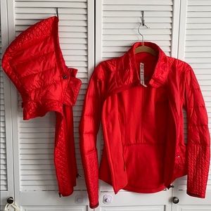 Lululemon Orange/Red Winter Jacket w/ Hood